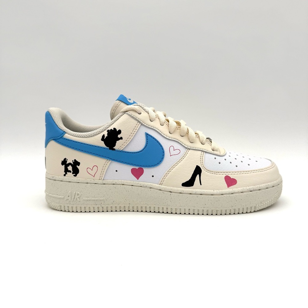 NWT New Custom Nike Air Force 1 AF1 Disney Cinderella Gus Gus Shoes 9.5 Castle - Picture 3 of 7